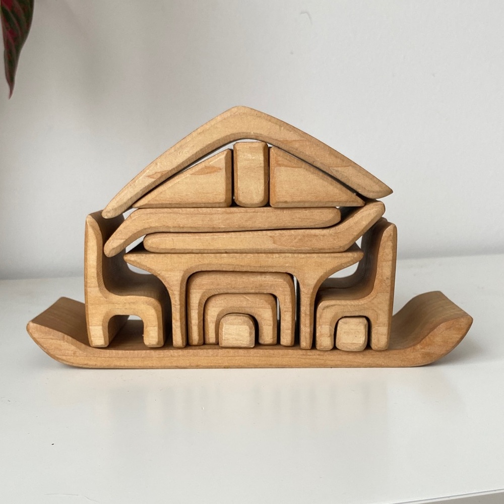 Wooden Puzzle House Decor